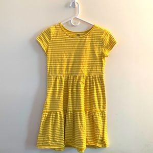 Girls Yellow Striped Dress